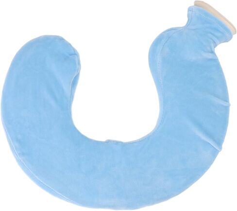 U Shaped Hot Water Bottle Warm Neck Soft Rubber Hot Water Bag with Detachable Cloth Cover (Beige) in Saudi Arabia