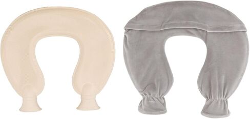 Hot Water Bag, Hot Water Bottles, PVC Material Hot Water Bag, Hot Water Bottle with Soft Cover, 1L Hot Water Bottle U Shaped Hot Water Bag for Winter Neck Shoulder Warm with Soft Cover(Grey) in Saudi Arabia