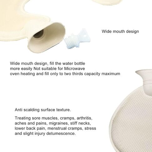 Hot Water Bag, Hot Water Bottles, PVC Material Hot Water Bag, Hot Water Bottle with Soft Cover, 1L Hot Water Bottle U Shaped Hot Water Bag for Winter Neck Shoulder Warm with Soft Cover(Grey) in Saudi Arabia