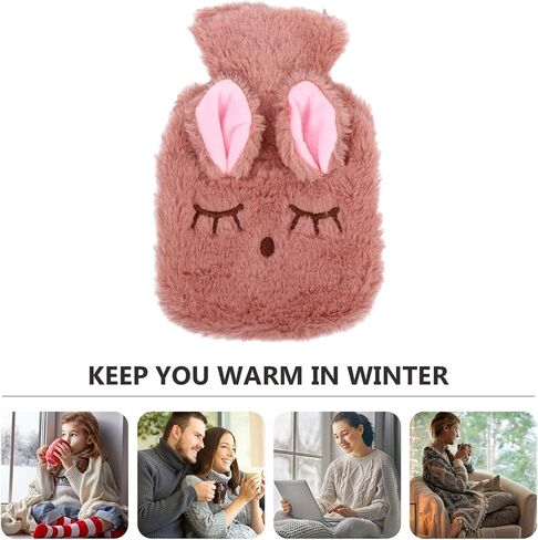 My Rita 1 Set Warm Water Bag Portable hot Water Bag Heated Hand Warmers Water Injection Pouch hot Water Bottles Easter Gifts Mini Gifts Hot Water Bag with Cover Animal Electric Plush (Beige) in Saudi Arabia