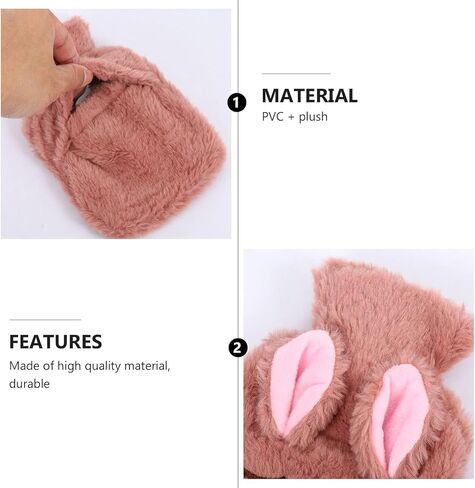 My Rita 1 Set Warm Water Bag Portable hot Water Bag Heated Hand Warmers Water Injection Pouch hot Water Bottles Easter Gifts Mini Gifts Hot Water Bag with Cover Animal Electric Plush (Beige) in Saudi Arabia