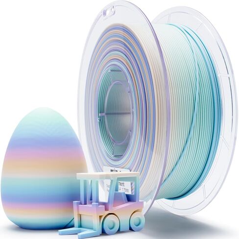 ZIRO PLA Filament 1.75 مم، خيوط طابعة ثلاثية الأبعاد متعددة الألوان غير لامعة، تغيير متدرج اللون PLA، تغيير سريع للون حسب الطول، يناسب معظم طابعات FDM، دقة الأبعاد +/-0.03 مم، طيف باستيل 1 كجم in Kuwait