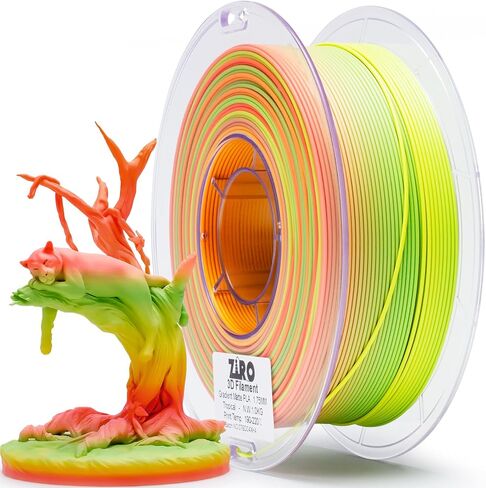 ZIRO PLA Filament 1.75 مم، خيوط طابعة ثلاثية الأبعاد متعددة الألوان غير لامعة، تغيير متدرج اللون PLA، تغيير سريع للون حسب الطول، يناسب معظم طابعات FDM، دقة الأبعاد +/-0.03 مم، طيف باستيل 1 كجم in Kuwait