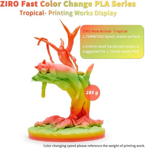 ZIRO PLA Filament 1.75 مم، خيوط طابعة ثلاثية الأبعاد متعددة الألوان غير لامعة، تغيير متدرج اللون PLA، تغيير سريع للون حسب الطول، يناسب معظم طابعات FDM، دقة الأبعاد +/-0.03 مم، طيف باستيل 1 كجم in Kuwait