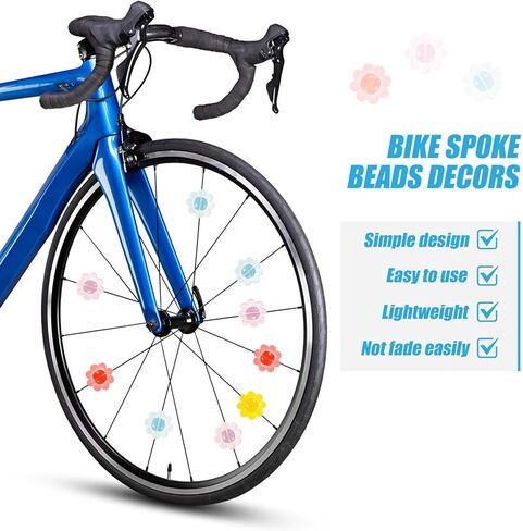 INOOMP 50 قطعة عجلة دراجة زهرة المتحدث الخرز الملونة الزهور البلاستيكية عجلة الدراجة المتحدث الدراجات المتحدث زينة الدراجة المتحدث يغطي للدراجات المتحدث الملحقات in Kuwait