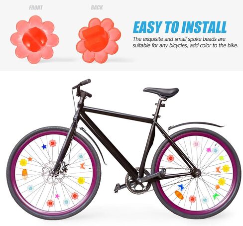 INOOMP 50 قطعة عجلة دراجة زهرة المتحدث الخرز الملونة الزهور البلاستيكية عجلة الدراجة المتحدث الدراجات المتحدث زينة الدراجة المتحدث يغطي للدراجات المتحدث الملحقات in Kuwait