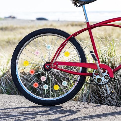 INOOMP 50 قطعة عجلة دراجة زهرة المتحدث الخرز الملونة الزهور البلاستيكية عجلة الدراجة المتحدث الدراجات المتحدث زينة الدراجة المتحدث يغطي للدراجات المتحدث الملحقات in Kuwait