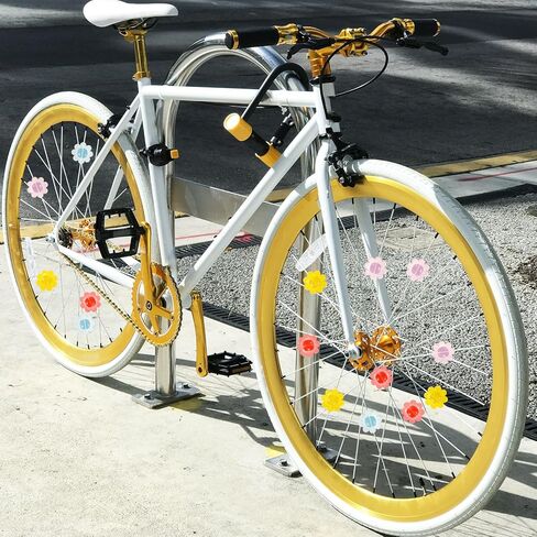 INOOMP 50 قطعة عجلة دراجة زهرة المتحدث الخرز الملونة الزهور البلاستيكية عجلة الدراجة المتحدث الدراجات المتحدث زينة الدراجة المتحدث يغطي للدراجات المتحدث الملحقات in Kuwait