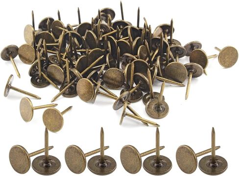 100 PCS Flat Thumb Tacks, 11mm x 17mm Brown Push Pins, Metal Upholstery Tacks, Upholstery Nails for Furniture, Maps, Photos in Saudi Arabia