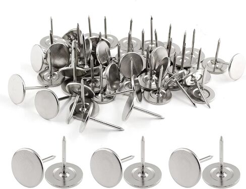 100 PCS Flat Thumb Tacks, 11mm x 17mm Brown Push Pins, Metal Upholstery Tacks, Upholstery Nails for Furniture, Maps, Photos in Saudi Arabia