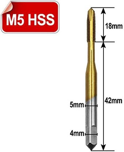 حنفية لولبية بنقطة توصيل حلزونية، 5 قطع براغي مترية مطلية بالتيتانيوم، براغي آلة التنصت لقم M3 M4 M5 M6 M8 أدوات الخيوط in Kuwait