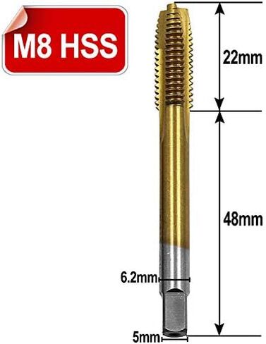حنفية لولبية بنقطة توصيل حلزونية، 5 قطع براغي مترية مطلية بالتيتانيوم، براغي آلة التنصت لقم M3 M4 M5 M6 M8 أدوات الخيوط in Kuwait