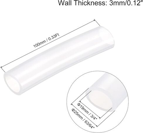 uxcell Pure Silicone Tubing 3/4" ID, 63/64" OD Water Air Pump Pipe, 1Pcs 0.33 Ft Transparent Silicone Hose Tubing for Household, Industry, Drinking Water in Saudi Arabia