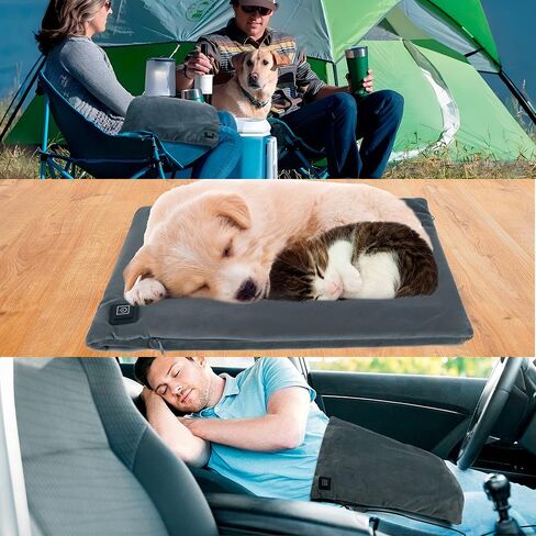 USB Heating Pad, Portable 5V Electric Heat Pad for Pain Relief - Neck, Back, Shoulders, Abdomen Cramps - Heated Travel Blanket for Car with Auto Shut off 17x14 Inch (No Build in Battery) in Kuwait