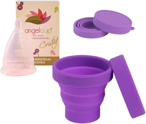 Angelcup® Crystal Large Menstrual Cup and Sterilizer Pack (Blue) in Saudi Arabia