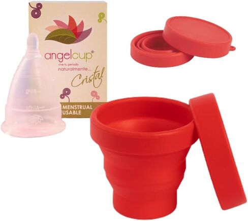 Angelcup® Crystal Large Menstrual Cup and Sterilizer Pack (Blue) in Saudi Arabia