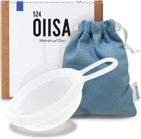 OIISA 524 Menstrual Disc | Pull-Loop for Easy Removal | One Size Fits All | Eco-Friendly Feminine Hygiene Product | Up to 12 Hours | 100% Medical Grade Silicone | Capacity of 3 Super Tampons in Saudi Arabia