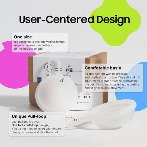 OIISA 524 Menstrual Disc | Pull-Loop for Easy Removal | One Size Fits All | Eco-Friendly Feminine Hygiene Product | Up to 12 Hours | 100% Medical Grade Silicone | Capacity of 3 Super Tampons in Saudi Arabia