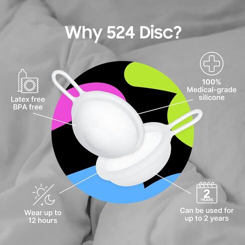 OIISA 524 Menstrual Disc | Pull-Loop for Easy Removal | One Size Fits All | Eco-Friendly Feminine Hygiene Product | Up to 12 Hours | 100% Medical Grade Silicone | Capacity of 3 Super Tampons in Saudi Arabia