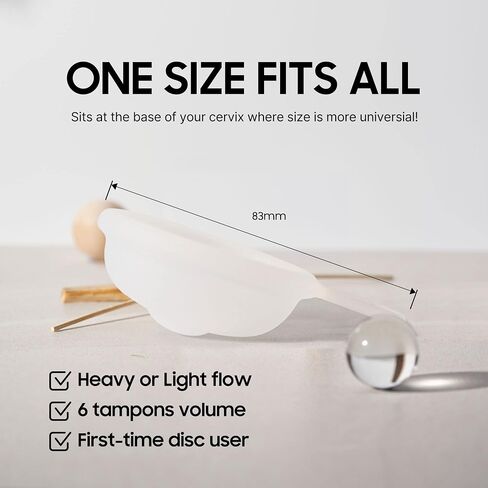 OIISA 524 Menstrual Disc | Pull-Loop for Easy Removal | One Size Fits All | Eco-Friendly Feminine Hygiene Product | Up to 12 Hours | 100% Medical Grade Silicone | Capacity of 3 Super Tampons in Saudi Arabia