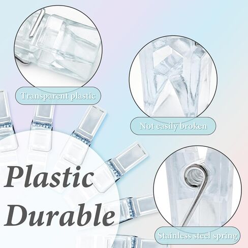 Mini Clear Photo Clips 100pcs, Plastic Photo Clips Photo Clips Cute Plastic Clips for Crafts, Gift Wrapping, Picture Hanging, Photo Display (transparent) in Saudi Arabia