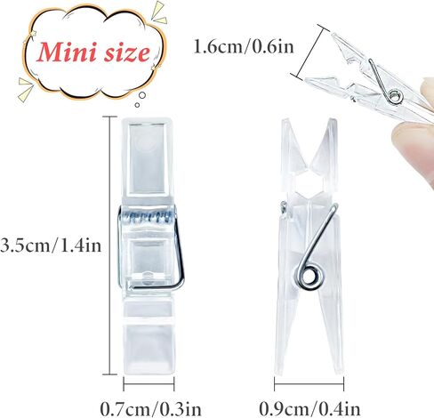 Mini Clear Photo Clips 100pcs, Plastic Photo Clips Photo Clips Cute Plastic Clips for Crafts, Gift Wrapping, Picture Hanging, Photo Display (transparent) in Saudi Arabia
