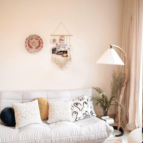 Macrame Wall Hanging Photo Display Boho Decor Wall Tapestry Picture Organizer (Off White) in Kuwait