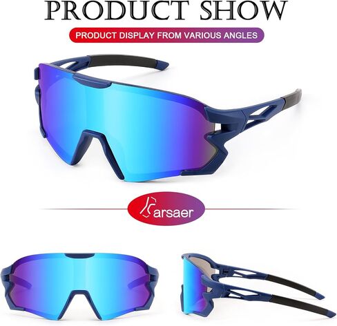 نظارات شمسية من Karsaer Vision لركوب الدراجات للشباب والبالغين والمراهقين والأطفال من سن 8 إلى 14 عامًا للنساء والرجال ورياضة البيسبول وصيد الأسماك والجري in Kuwait
