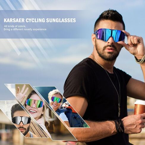نظارات شمسية من Karsaer Vision لركوب الدراجات للشباب والبالغين والمراهقين والأطفال من سن 8 إلى 14 عامًا للنساء والرجال ورياضة البيسبول وصيد الأسماك والجري in Kuwait