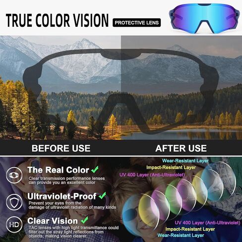 نظارات شمسية من Karsaer Vision لركوب الدراجات للشباب والبالغين والمراهقين والأطفال من سن 8 إلى 14 عامًا للنساء والرجال ورياضة البيسبول وصيد الأسماك والجري in Kuwait