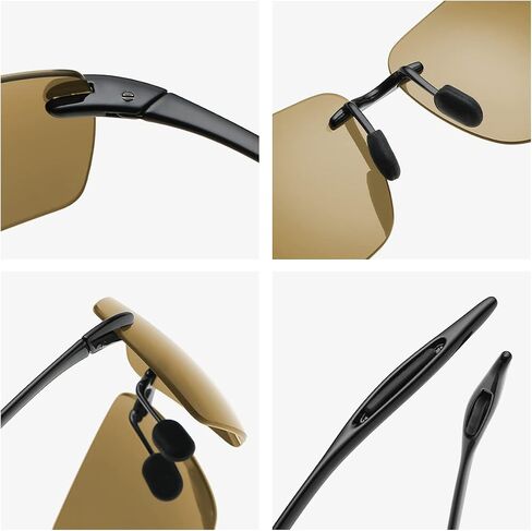 Rimless Polarized Sports Sunglasses for Men Women Driving Running Fishing Golf 100% UV Blocking Glasses Mirror Shades in Saudi Arabia
