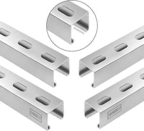 Unistrut Channel Trolley Track，1-5/8" Wide and high 12 Gauge Metal Steel U Channel with Thick Galvanized Steel Strip Groove Back, Sturdy and Durable. (silver-1pack) in Saudi Arabia