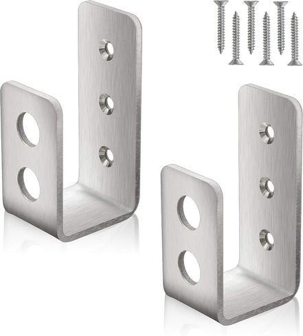2x4 Door Barricade Brackets (2 pcs) | Drop Open Bar Holder Steel U Bracket for 2 by 4 Lumber as Security Door Reinforcement, Door Jammer, Tool Hanger for Your Home, Barn, Shed, Garage, Gate in Saudi Arabia
