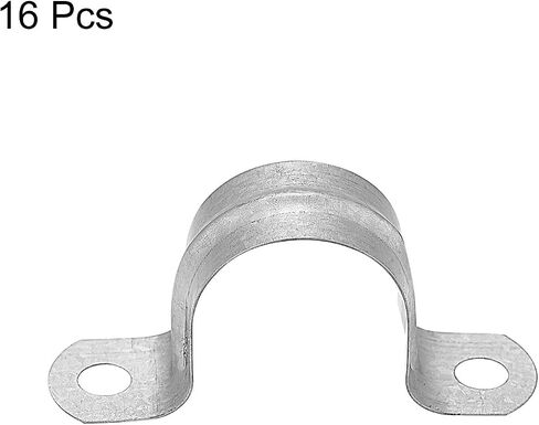 uxcell Rigid Pipe Strap, 16pcs 1 Inch (25mm) Two Hole Strap U Bracket Zinc Plated Steel Tension Tube Clip Clamp for Pipe Fixing in Saudi Arabia