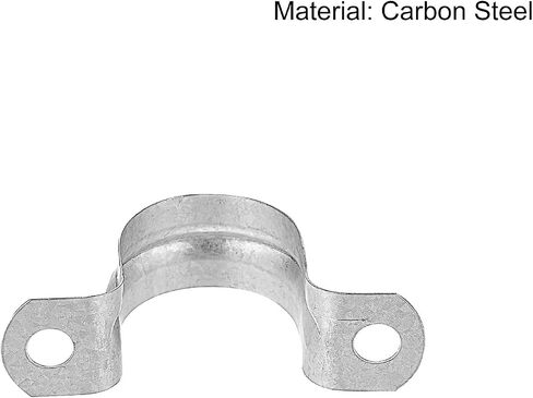 uxcell Rigid Pipe Strap, 16pcs 1 Inch (25mm) Two Hole Strap U Bracket Zinc Plated Steel Tension Tube Clip Clamp for Pipe Fixing in Saudi Arabia
