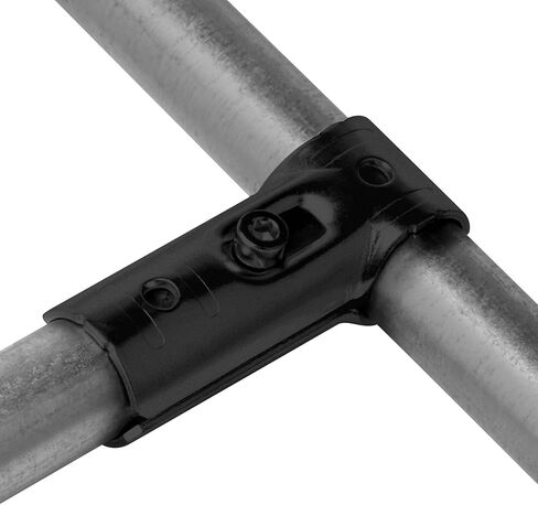 eoere 10 Sets Black 1-1/4" x 1-1/4" O.D. T Pipe Clamp Connector Chain Link Fence Clamp, Carbon Steel Tee Chain Link Fence End Rails Clamps for 1-1/4" OD Pipe, Thickness 2.6 mm in Saudi Arabia