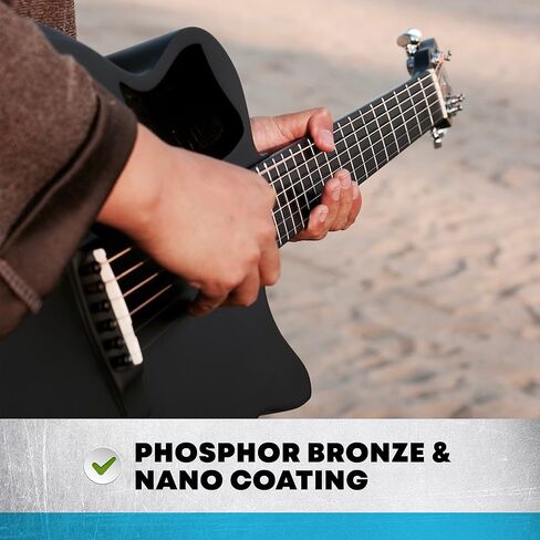Acoustic Guitar Strings - JPBM-13 Phosphor Bronze Nano Coated, High Tensile Yield Wire, Medium, 13-56 - Great for Acoustic Guitars in Saudi Arabia