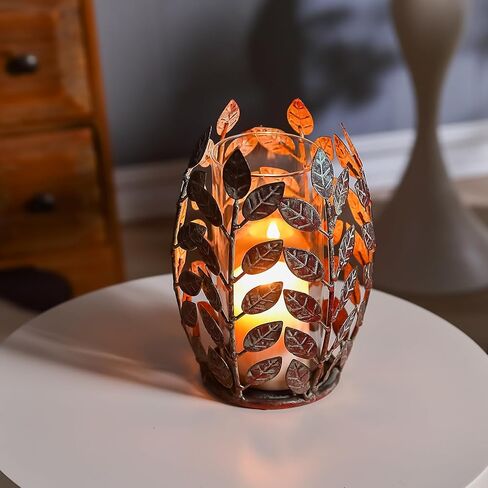 حوامل شموع الإعصار، حوامل شموع عمود لشموع الناخبين، حامل شموع مع غطاء زجاجي لديكور المنزل في المنتصف للطاولة، ارتفاع 22.86 سم in Kuwait