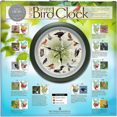 Mark Feldstein Limited Edition 20th Anniversary Singing Bird Wall Clock, 13 Inch in Saudi Arabia
