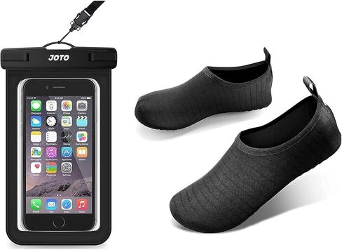 مجموعة حقيبة جوتو العالمية المقاومة للماء للهاتف الجاف مع أحذية مائية حافي القدمين سريعة الجفاف وجوارب مائية سهلة الارتداء أحذية الشاطئ للسباحة للنساء والرجال والأطفال in Kuwait