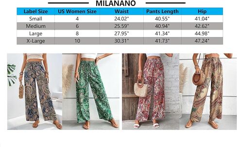 Palazzo Pants for Women 2024 High Waisted Boho Casual Loose Summer Wide Leg Pants in Saudi Arabia