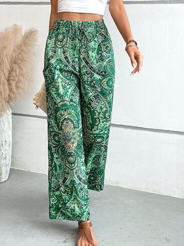 Palazzo Pants for Women 2024 High Waisted Boho Casual Loose Summer Wide Leg Pants in Saudi Arabia