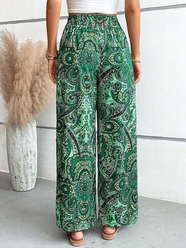 Palazzo Pants for Women 2024 High Waisted Boho Casual Loose Summer Wide Leg Pants in Saudi Arabia