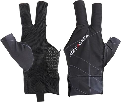 Billiards Glove 3 Finger for Left Hand, Durable Billiard Pool Glove Professional Quick-Dry Breathable, Shooters Snooker Cue Sport Glove Popular Sizes for Men & Women（Grey） (grey) in Saudi Arabia