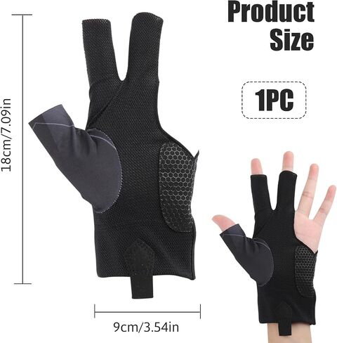 Billiards Glove 3 Finger for Left Hand, Durable Billiard Pool Glove Professional Quick-Dry Breathable, Shooters Snooker Cue Sport Glove Popular Sizes for Men & Women（Grey） (grey) in Saudi Arabia