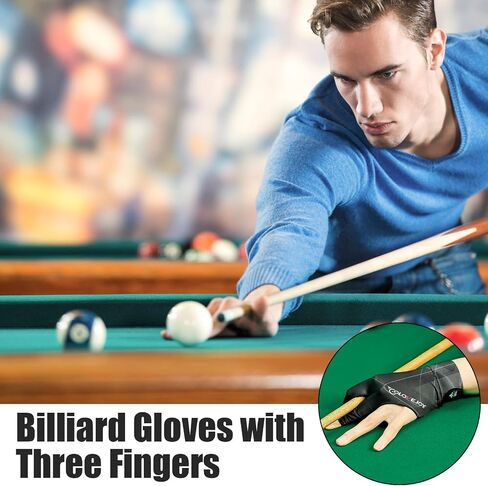 Billiards Glove 3 Finger for Left Hand, Durable Billiard Pool Glove Professional Quick-Dry Breathable, Shooters Snooker Cue Sport Glove Popular Sizes for Men & Women（Grey） (grey) in Saudi Arabia