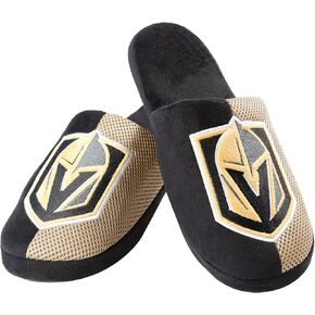 FOCO Vegas Golden Knights NHL Mens Team Logo Staycation Slipper - L