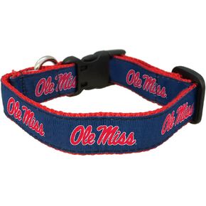 NCAA Mississippi Old Miss Rebels Dog Collar, Red, X-Small