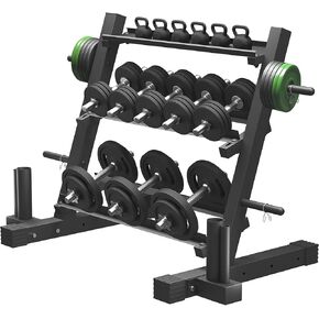 Dumbbell Rack Multifunctional Weight Stand for Home Gym Suitable for Storage of Dumbbell, Weight Plates, and Curl Bar