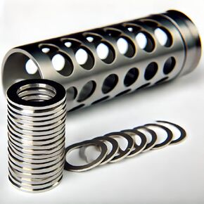 1/2 x 28 Muzzle Brake Washers - 20 Pieces - Stainless Steel Shim Kit (4 Units x 5 Thickness - 0,004"/0,008"/0,012"/0,02"/0,04")